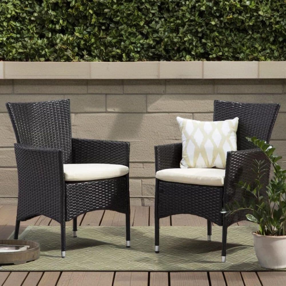 Hearth and Haven Clementine Outdoor Dining Chair in Brown Multicolor &#40;Set of 2&#41;, , large