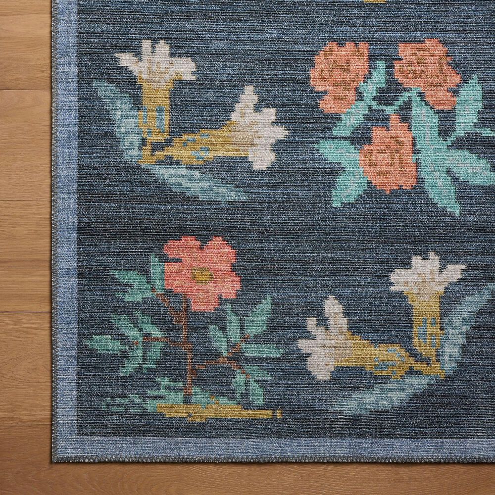 Rifle Paper Co Rosa Hawthorne 2&#39;6&quot; x 12&#39; Navy Runner, , large