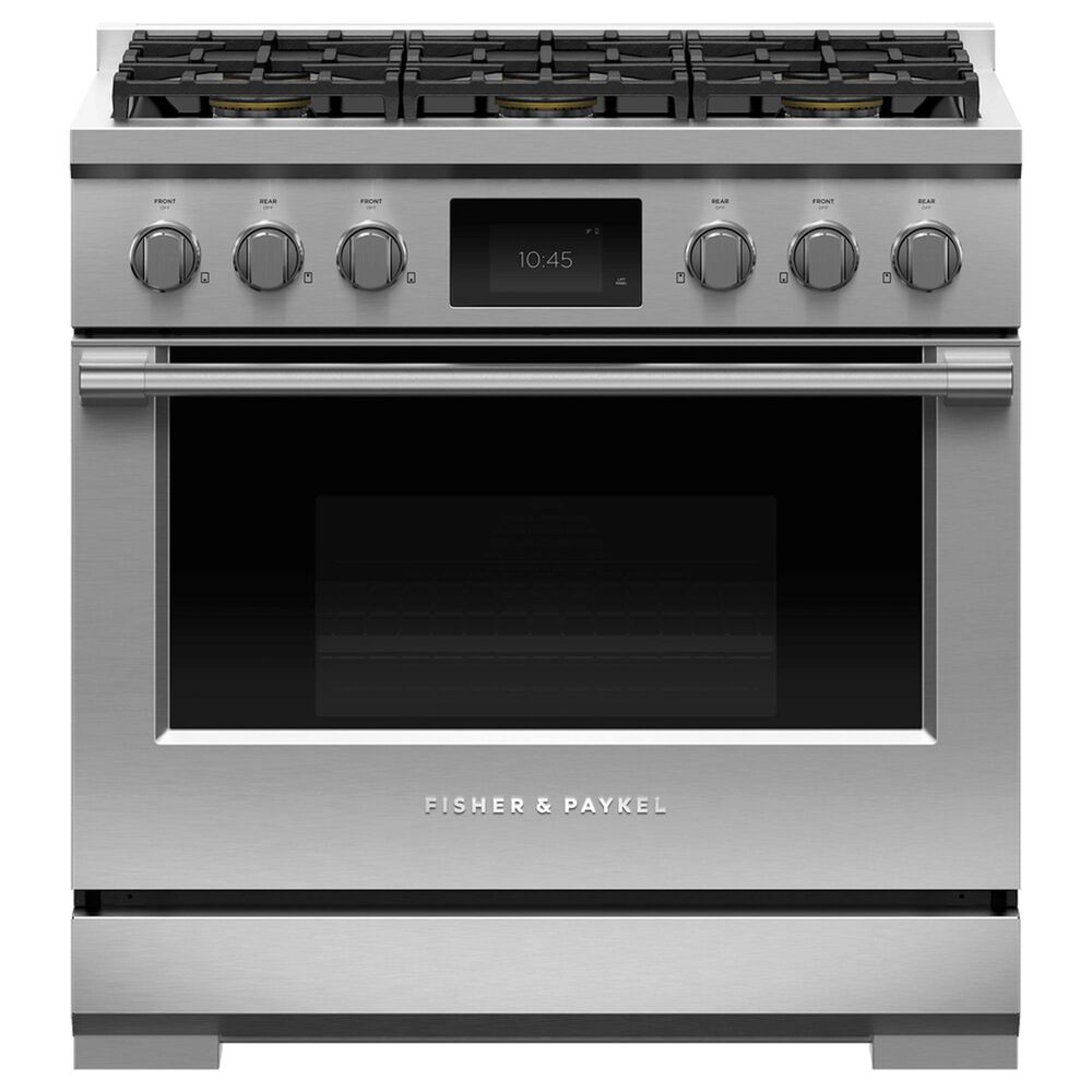 Fisher and Paykel 36" Professional Dual Fuel Range with Liquid Propane in Stainless Steel, , large