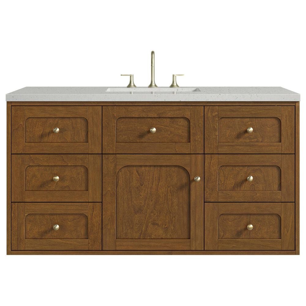 James Martin Laurent 48" Single Bathroom Vanity in Honey Oak with 3 cm Lime Delight Silestone Top and Rectangular Sink, , large