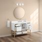 37B Isadore 48" Single Bathroom Vanity Cabinet in Bright White and White Composite Stone Top and Backsplash, , large