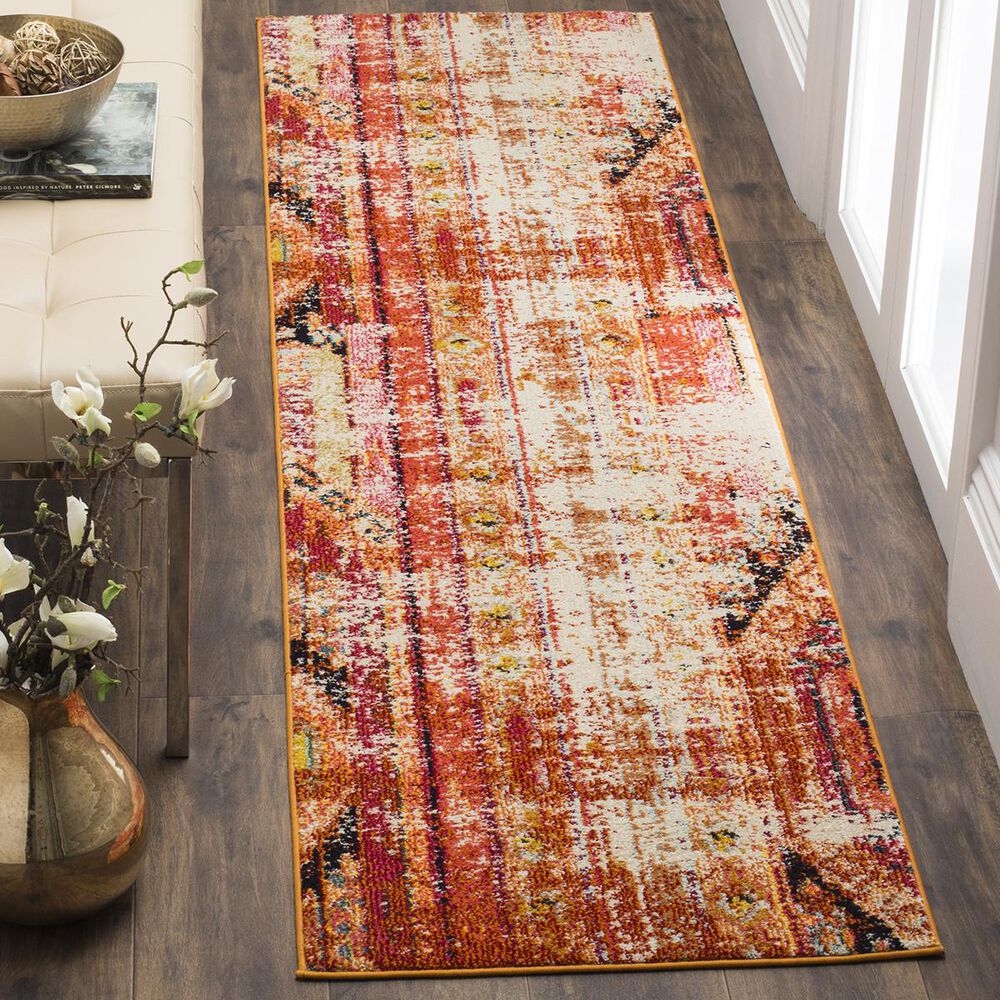 Safavieh Monaco MNC222H-28 2"2" x 8" Orange/Multi Runner, , large