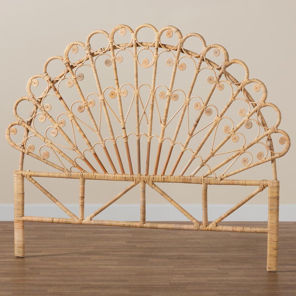 Baxton Studio Rasima Queen Standalone Headboard in Natural Brown, , large