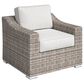 Hearth and Haven Outdoor Armchair with Curved Armrests and Gray Wicker in Cream, , large