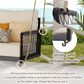 HOMLUX Patio Woven Rope Swing Sofa with Black Steel in Beige, , large