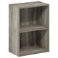 HOMLUX 2-Tier Cube Compact Storage Shelf Organizer Bookcase in French Oak, , large