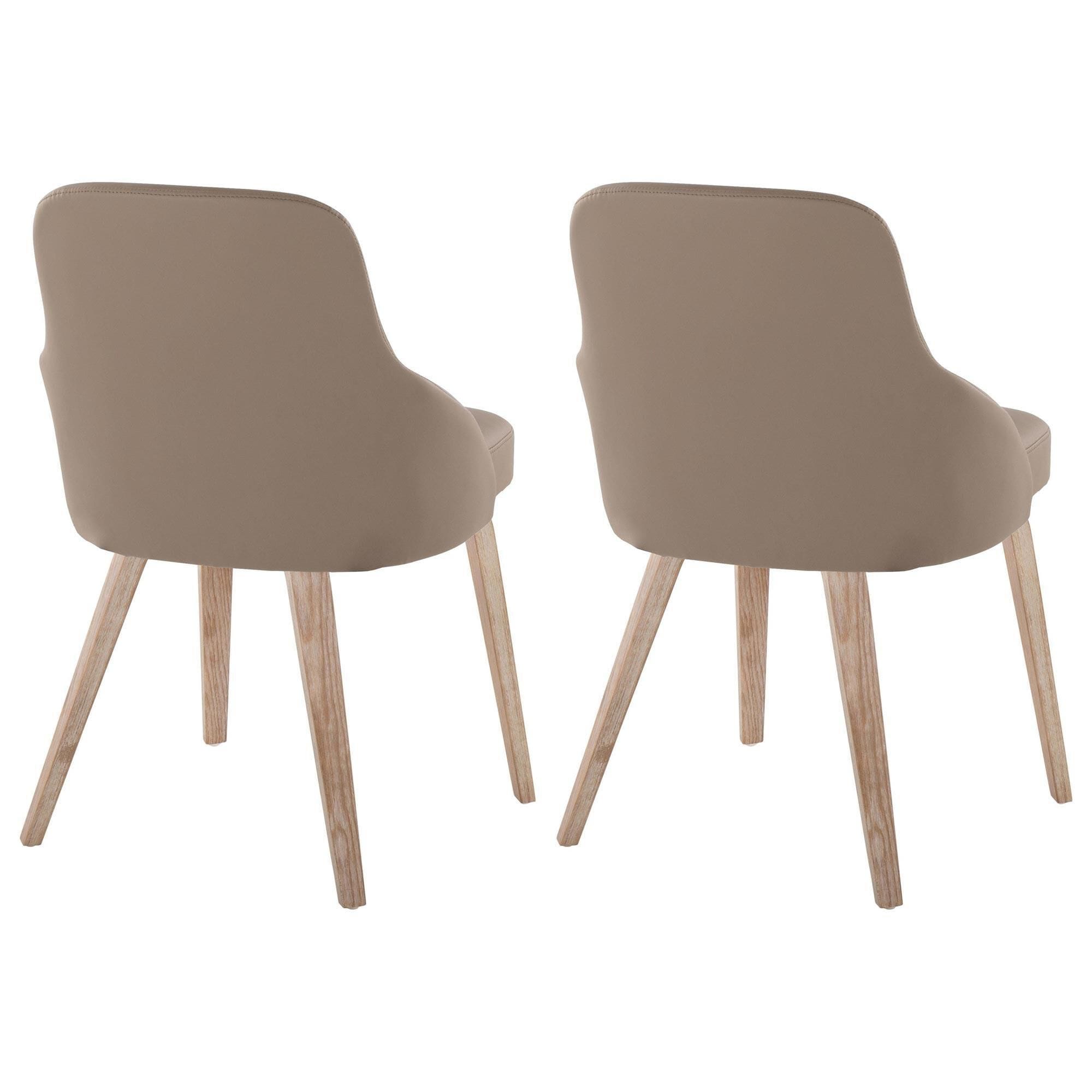 LumiSource York Side Chair with Brown Faux Leather Cushion in