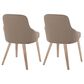LumiSource York Side Chair with Brown Faux Leather Cushion in Whitewashed (Set of 2), , large