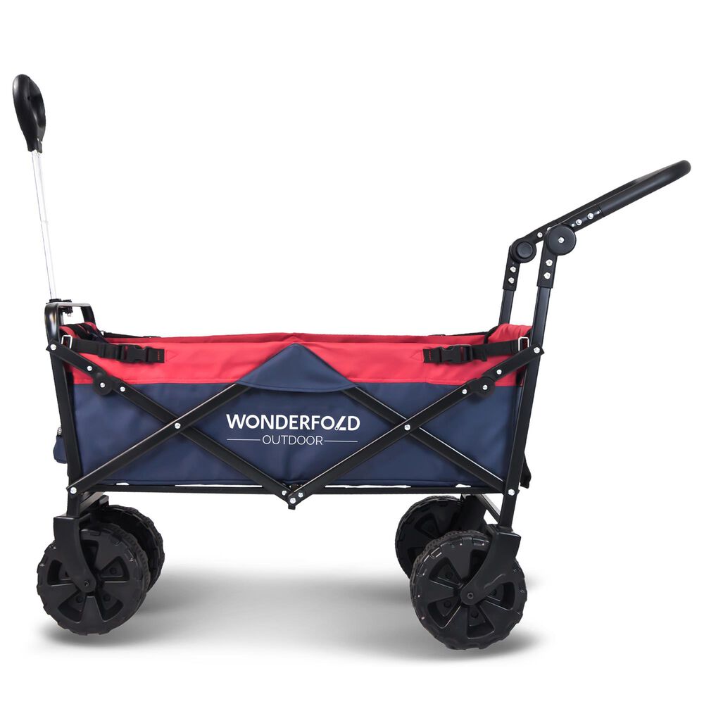Wonderfold Utility Push and Pull Folding Wagon in Navy and Red, , large
