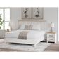 Ashley Linnocreek King Panel Bed in White and Warm Brown, , large