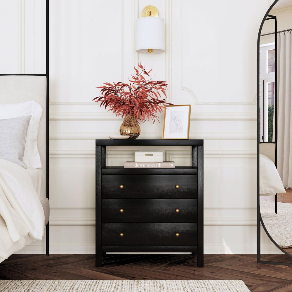 Butler Specialty Company Nora 3-Drawer Nightstand in Antique Coffee, , large