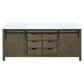 Lexora Home Marsyas 80" Double Bathroom Vanity in Rustic Brown with 2 cm White Cultured Marble Top and Rectangular Sinks, , large