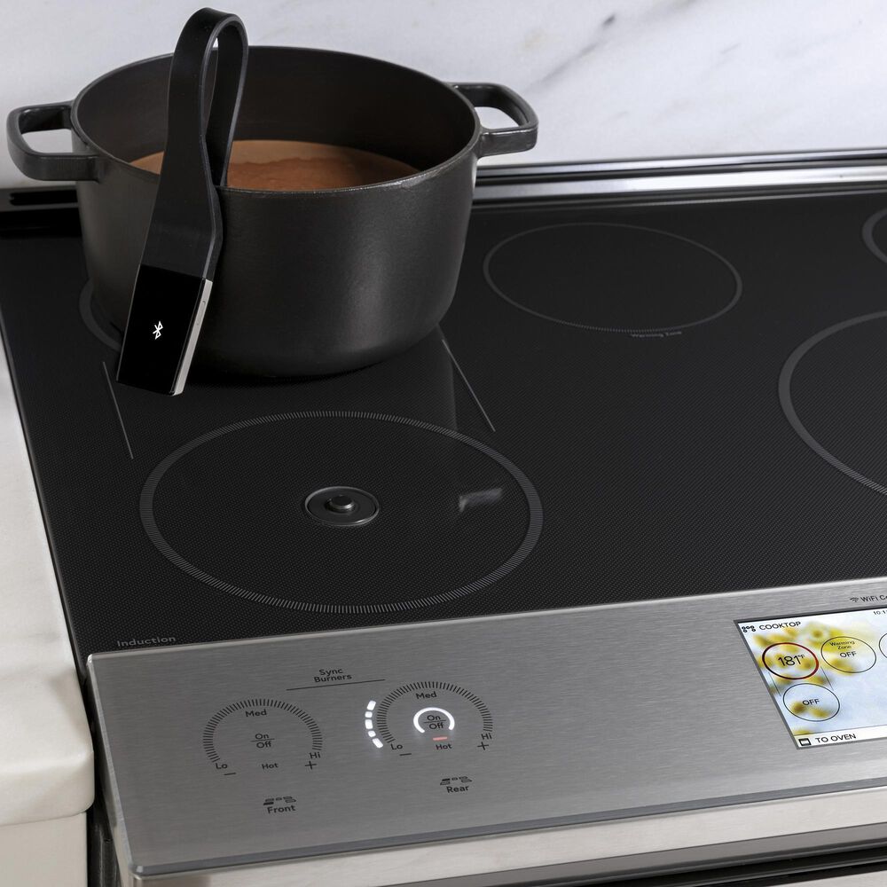 Cafe 5.3 Cu. Ft. Slide-In Electric Range in Brushed Stainless, , large