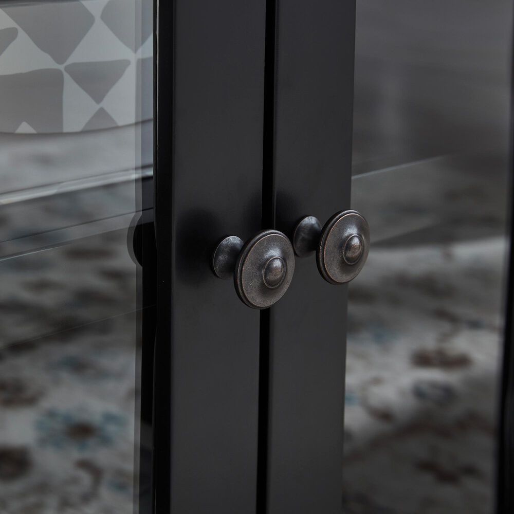 Ashley Wildenauer 76" TV Stand with Electric Fireplace in Rich Brown and Warm Satin Black, , large