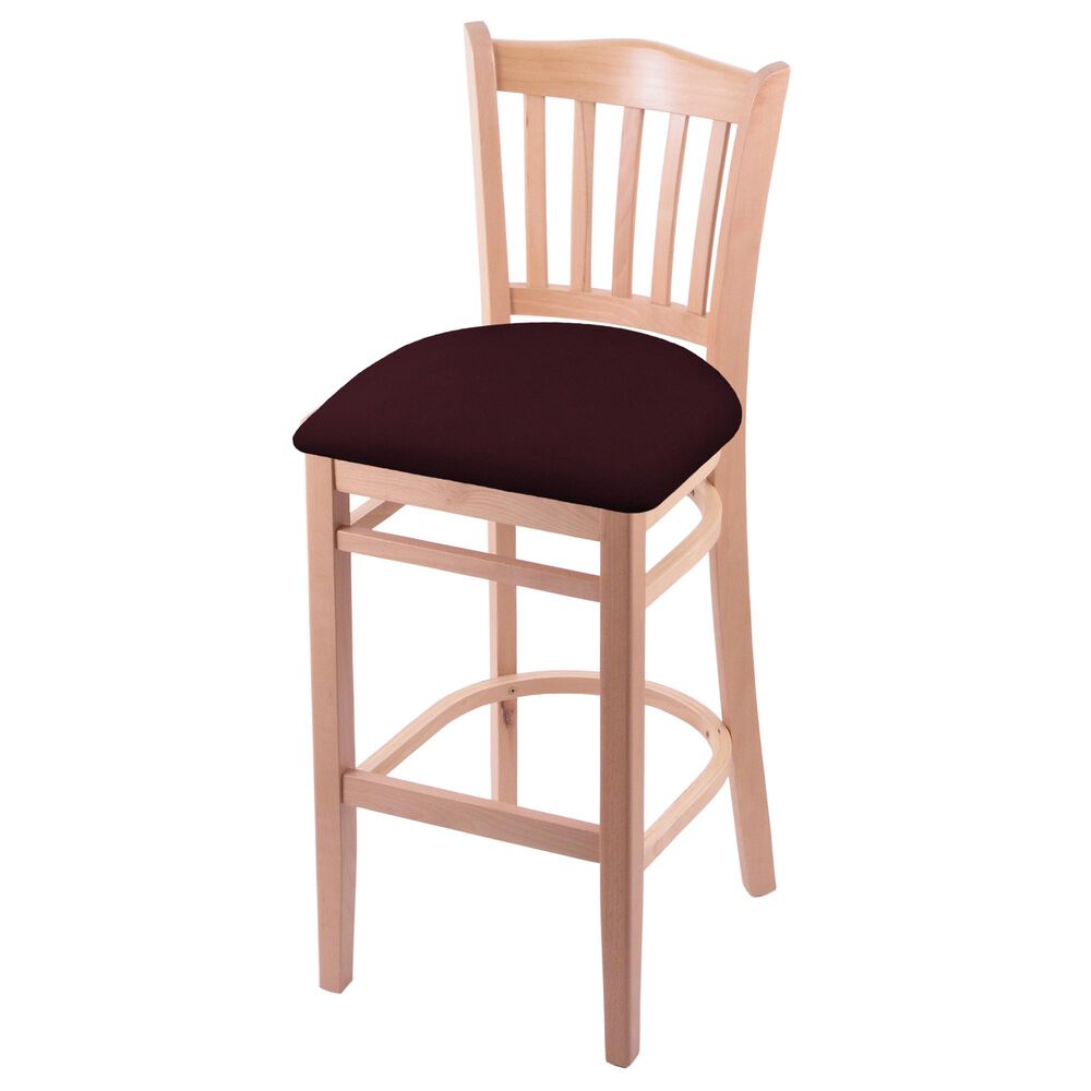 Holland Bar Stool 3120 30" Bar Stool with Natural Finish and Canter Bordeaux Seat, , large