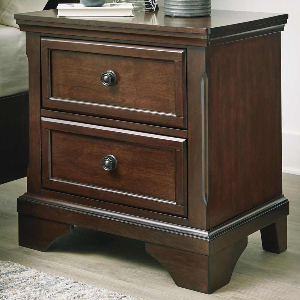 Ashley Trellington 2-Drawer Nightstand in Warm Brown Cherry, , large