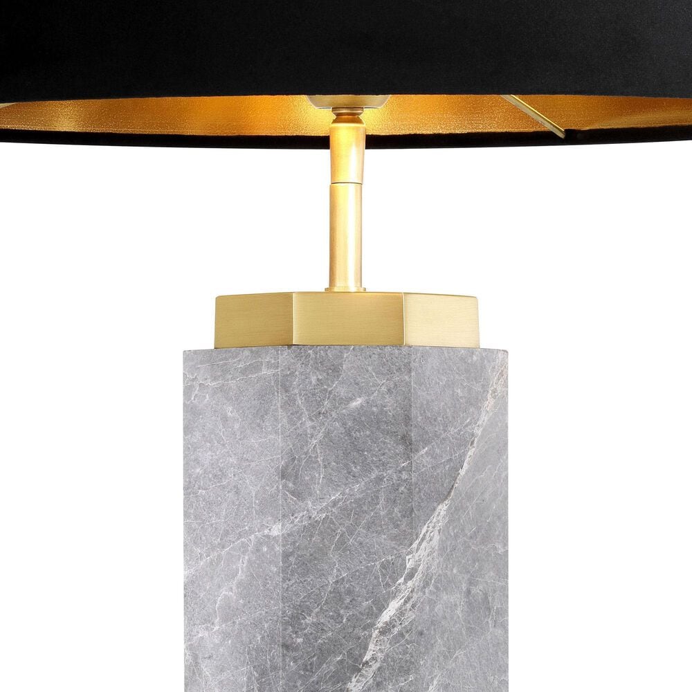 Eichholtz Newman Table Lamp in Grey Marble and Antique Brass, , large