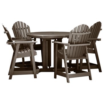 Highwood USA Hamilton 5-Piece Patio Counter Height Dining Set in Weathered Acorn, , large