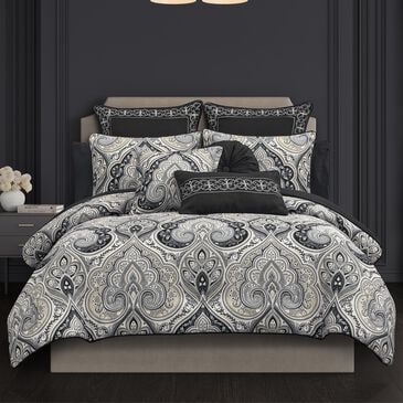 Royal Court Messina 3-Piece King/California King Comforter Set in Black, Grey and Silver, , large