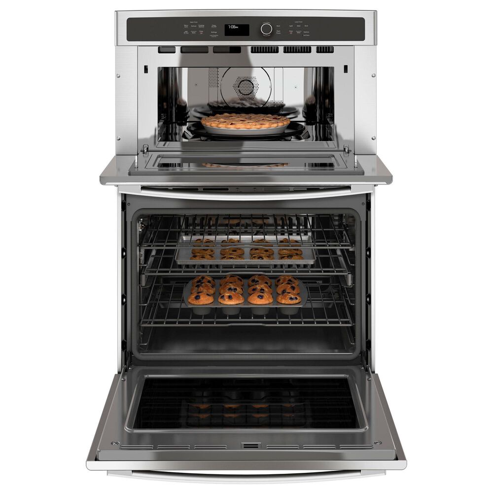 GE Profile 2-Piece Kitchen Package with Stainless Steel 30" Built-In Microwave Combination Wall Oven and Black 36" Energy Star Induction Cooktop, , large