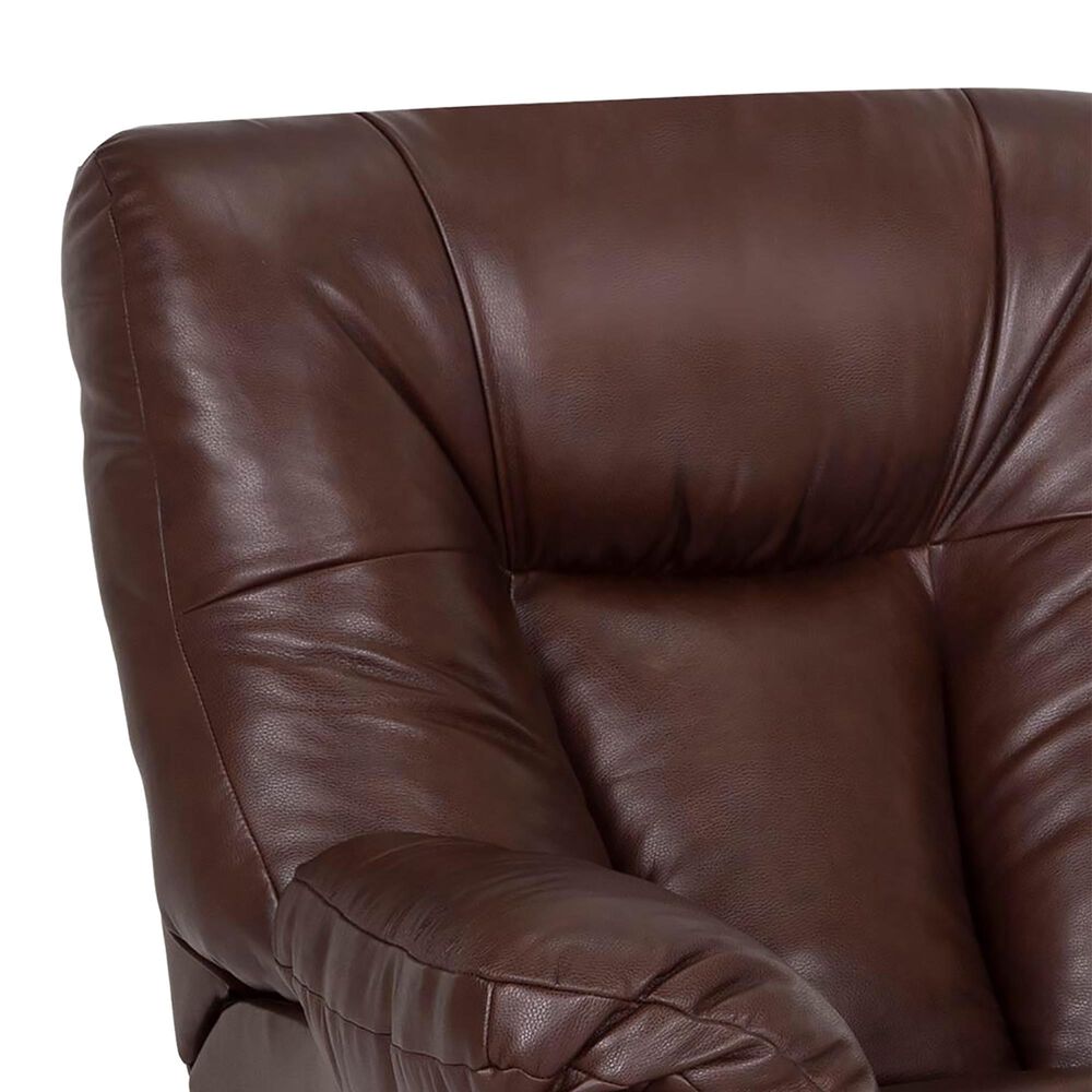 Moore Furniture Connery Manual Leather Rocker Recliner in Blaze Bourbon, , large
