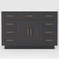 Lexora Home Abbey 48" Single Bathroom Vanity in Black Oak with 2 cm White Carrara Marble Top and Rectangular Sink, , large