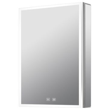 Lexora Home Mesa 20" x 28" LED Mirror Medicine Cabinet with Defogger in Aluminium, , large
