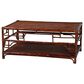 Baxton Studio Sebalio Coffee Table with Open Shelf in Marbled Tortoise Brown, , large