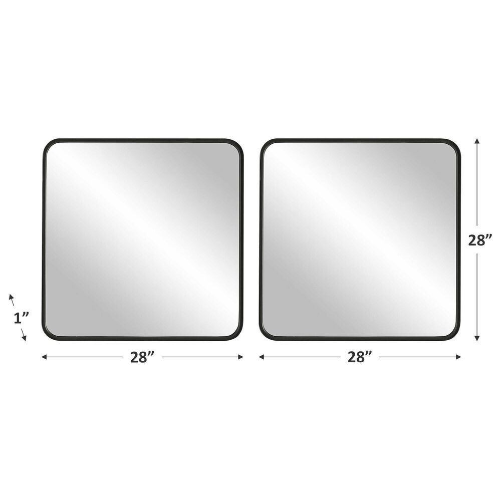 Uttermost Wall Mirror in Satin Black &#40;Set of 2&#41;, , large