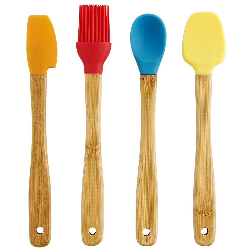 Mrs. Anderson&#39;s 4-Piece Baking Mini Bamboo Tools Set in Red, Orange, Yellow and Blue, , large