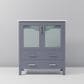 Lexora Home Volez 30" Single Bathroom Vanity in Dark Grey with 2 cm White Ceramic Top and Rectangular Sink, , large