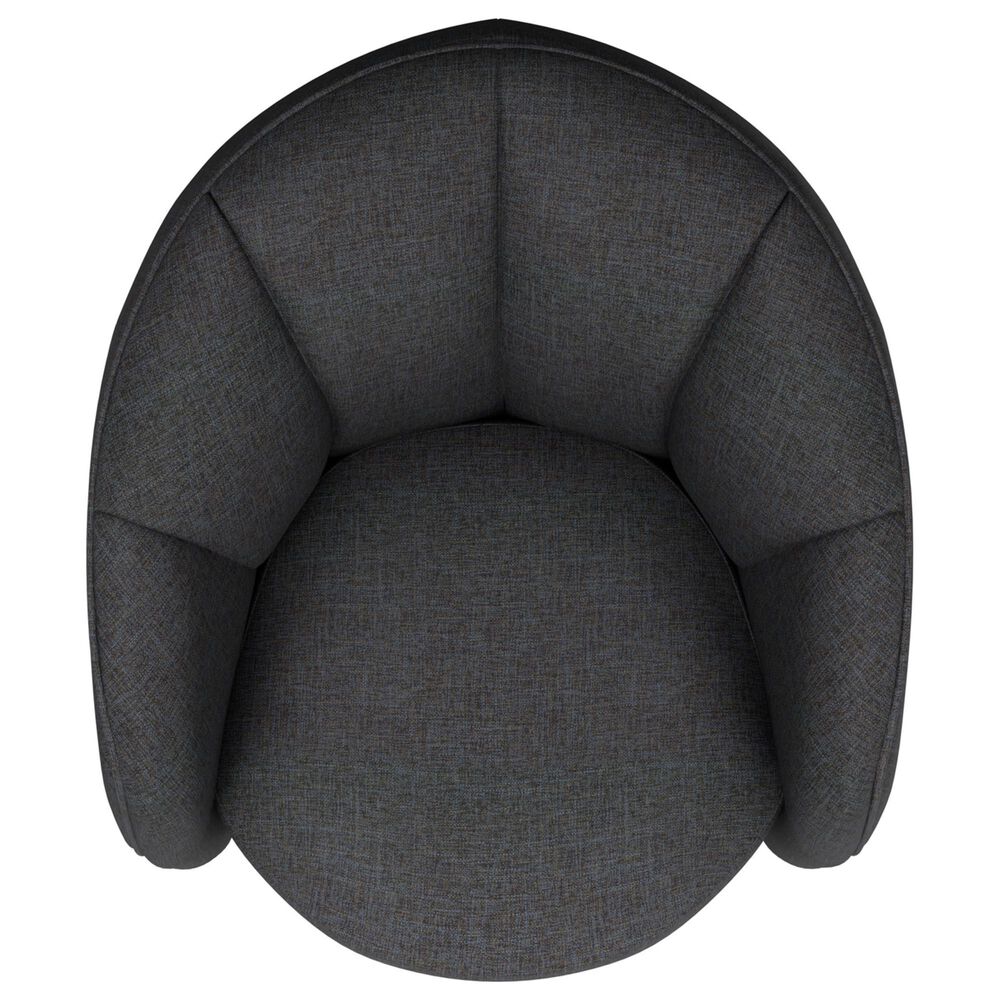 Golden Wave Furniture Elliot Accent Chair and Ottoman with Casters in Charcoal, , large