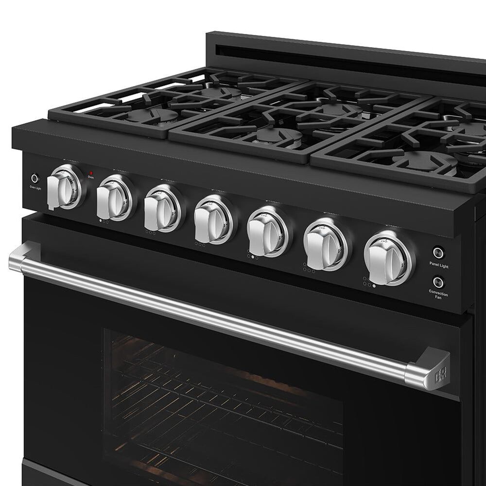 Thor Kitchen Gordon Ramsay 6 Cu. Ft. Professional Liquid Propane Range with Stainless Steel Handle Kit in Black, , large