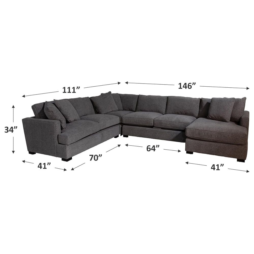 Fulton Home Triumph 2 4-Piece Sectional in Charcoal, , large