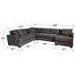 Fulton Home Triumph 2 4-Piece Sectional in Charcoal, , large