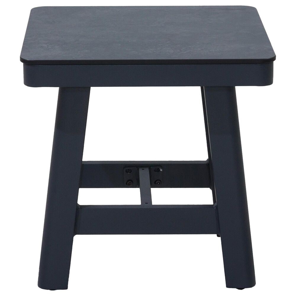 GatherCraft Cyrus Patio Rectangular End Table in Black, , large