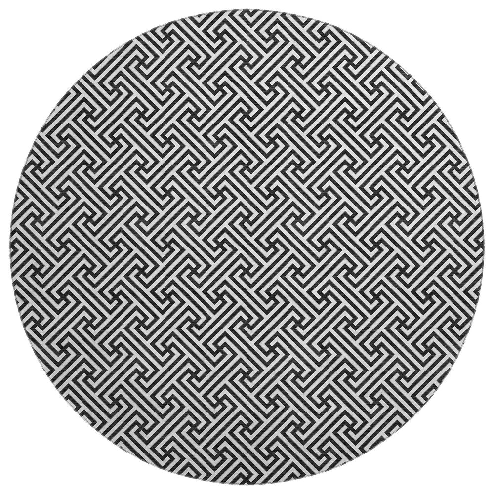 Dalyn Rug Company The Reserve TR5 Black 8" Round Indoor/Outdoor Area Rug, , large