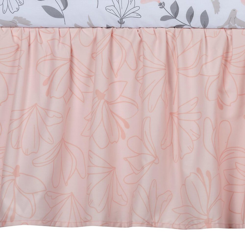 Lambs and Ivy Petals 3-Piece Crib Bedding Set in Mink Gray, Pink, Blush, Rose and White, , large
