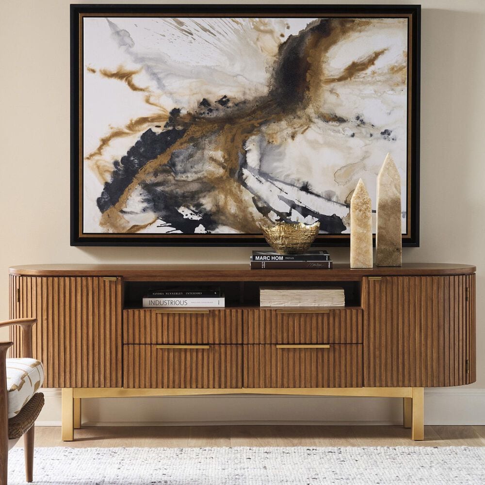 Lexington Furniture La Costa Crescent Bay 85&quot; Media Console in Marisol and Satin Gold, , large