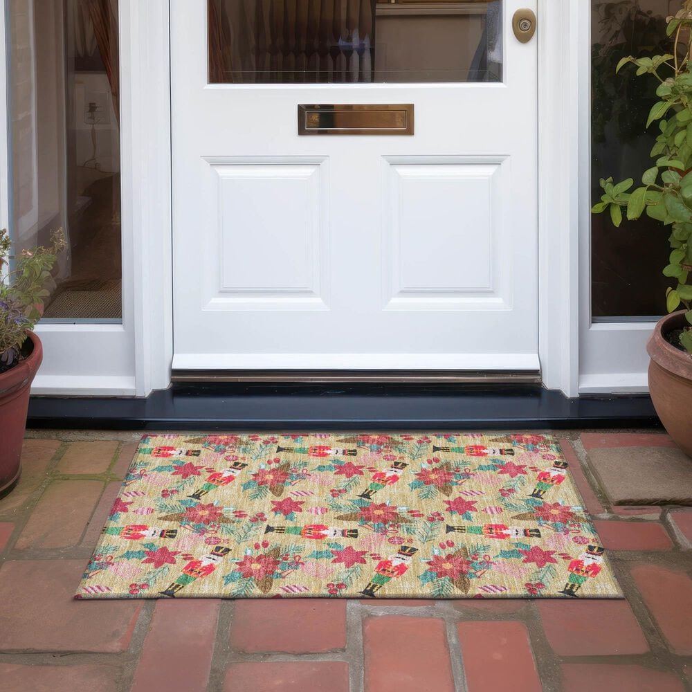 Dalyn Rug Company Wonderland WN30 1&#39;8&quot; x 2&#39;6&quot; Gold Indoor/Outdoor Area Rug, , large