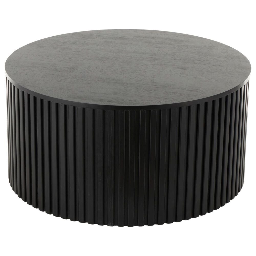 Maple and Jade Ribbed Coffee Table with Slatted Base in Black, , large