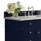 James Martin Vanities Brittany 48" Single Bathroom Vanity in Victory Blue with 3 cm Eternal Jasmine Pearl Silestone Top, Rectangular Sink and FreePower Wireless Charger, , large