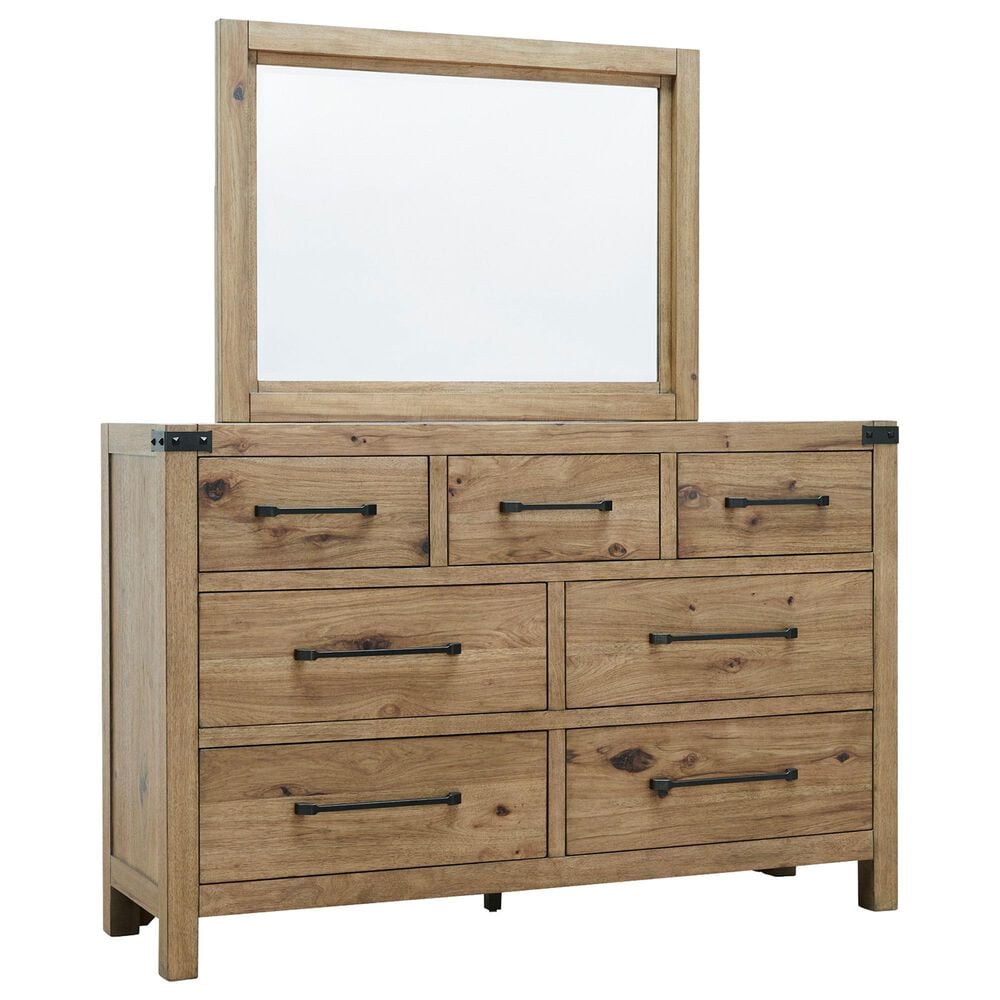 Millenium Ridgester 4 Piece Queen Panel Bedroom Set in Light Brown with USB Ports, , large