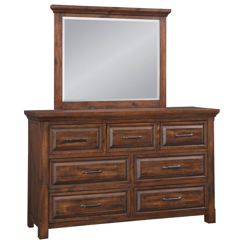 Napa Furniture Design Hillcrest Dresser and Mirror in Dark Chestnut, , large