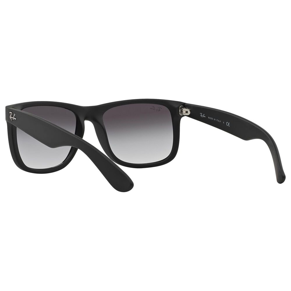 Rayban Glasses Justin Classic Sunglasses with Dark Grey Lenses in Matte Rubber Black, , large