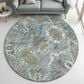 Dalyn Rug Company Silk Road Aqua, Gold, Copper, Blue, Teal, Mocha and Fern 8" Round Area Rug, , large