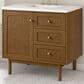 James Martin Laurent 36" Single Bathroom Vanity in Honey Oak with 3 cm Victorian Silver Silestone Top and Rectangular Sink, , large