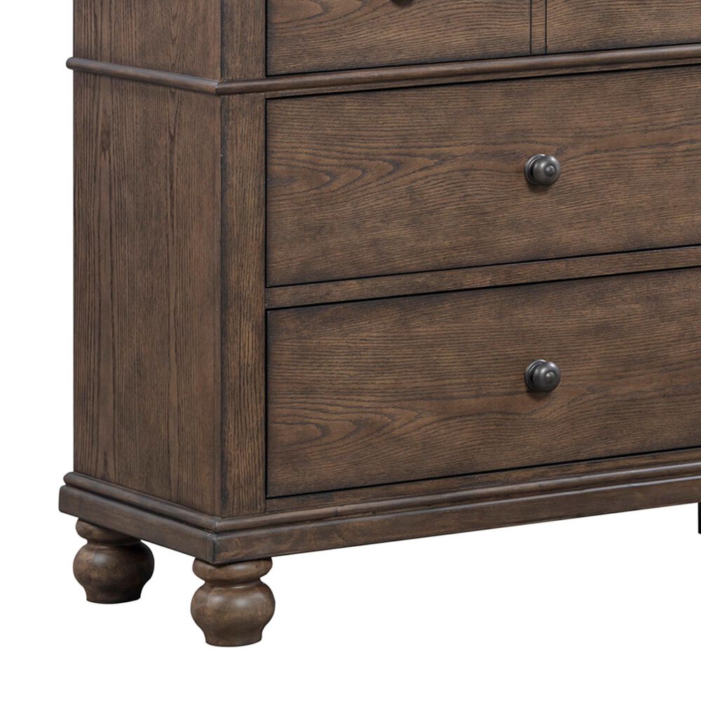 Riva Ridge Oxford 5 Piece King Panel Storage Bedroom Set in Cocoa with AC Outlets and USB Ports, , large