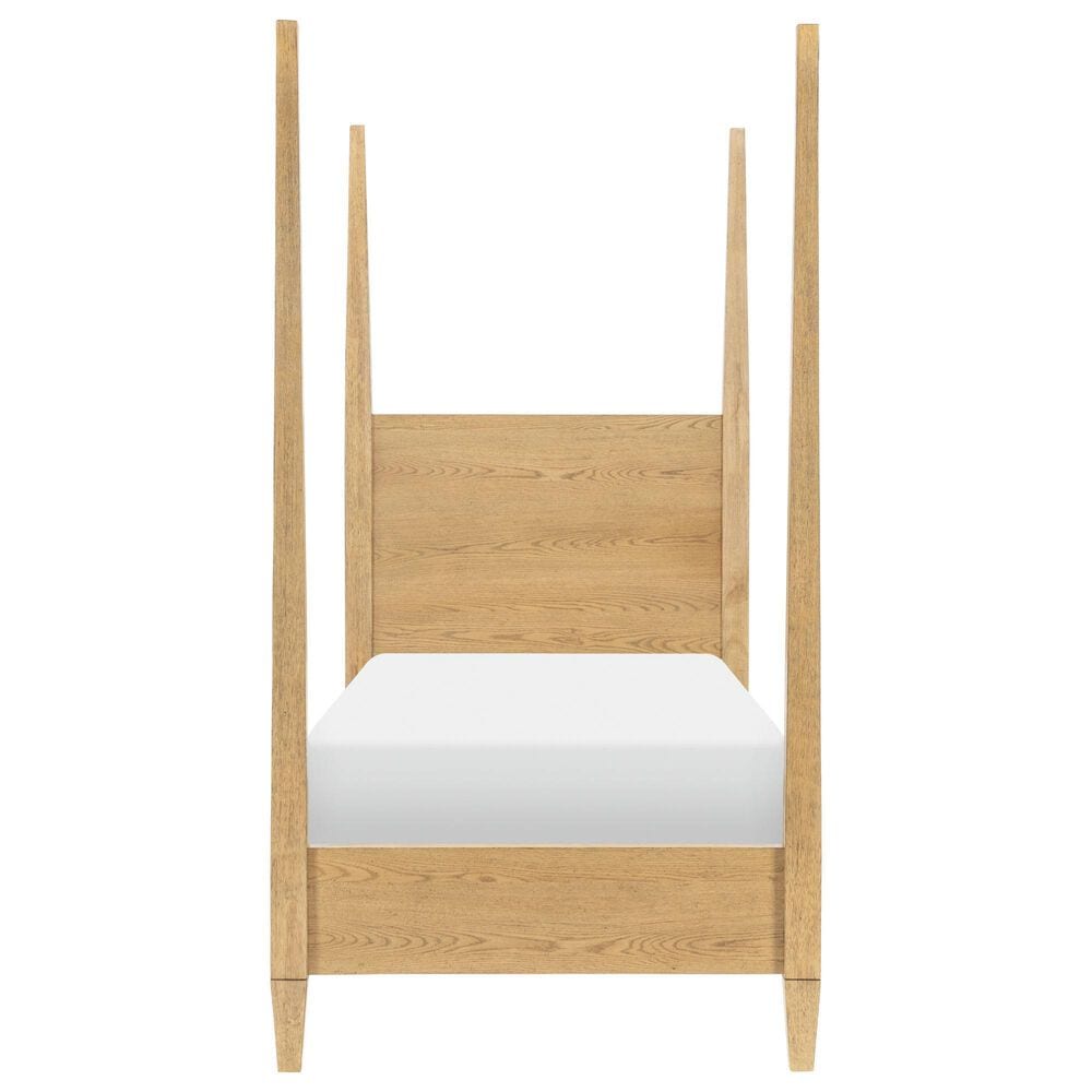 St Claire Home Today's Traditions 4 Piece Twin Platform Poster Bed Set in Natural Hickory, , large
