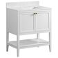 37B Ravello 30" Single Bathroom Vanity Cabinet in Bright White with Marble Top and Backsplash, , large